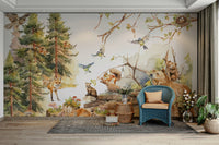 Peaceful forest wallpaper for cozy rooms

