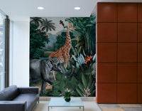 Kids' animal wall wallpaper

