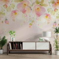 Bedroom floral wallpaper

