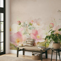 Watercolor rose mural wallpaper

