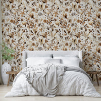 Botanical mural with a rustic, country-style charm.

