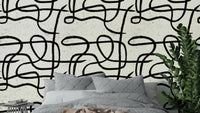 Scandinavian Japanese Minimal Marker Wallpaper with soft hand-drawn lines.

