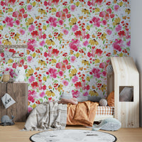 Spring Fresh Flowers Nature Pink Yellow Wallpaper with vibrant pink and yellow blooms.

