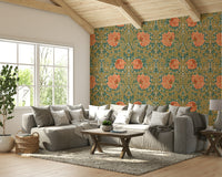 Rich floral wallpaper for living rooms

