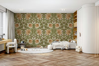 Elegant floral wallpaper for living rooms


