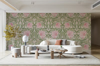 Classic vintage wallpaper with pimpernel pattern

