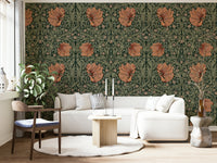 Nature-inspired wallpaper with detailed pimpernel flowers


