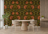 Peel and stick wallpaper with pimpernel pattern

