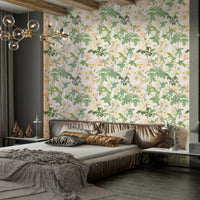 Elegant floral wallpaper with rose garden design


