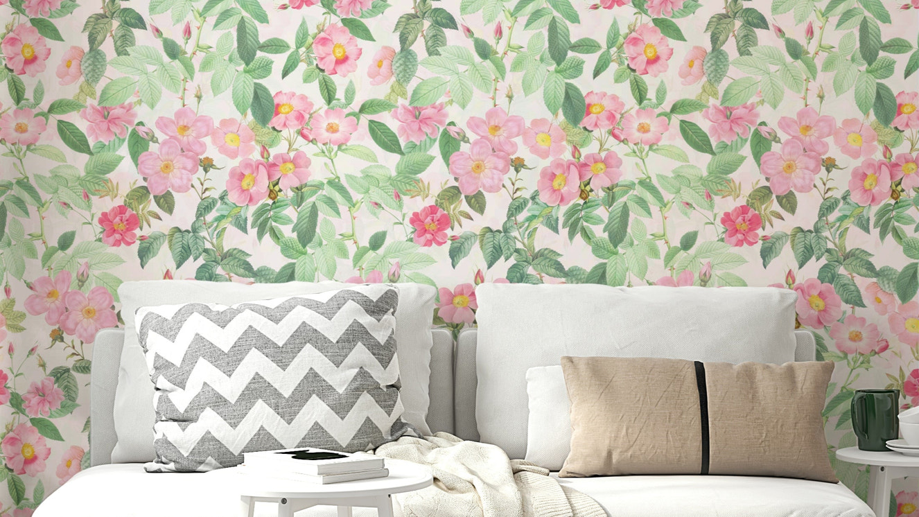 Blush rose garden wallpaper for walls

