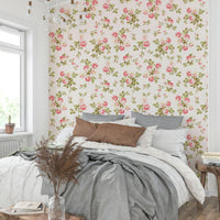Peel and stick rose garden mural for bedroom

