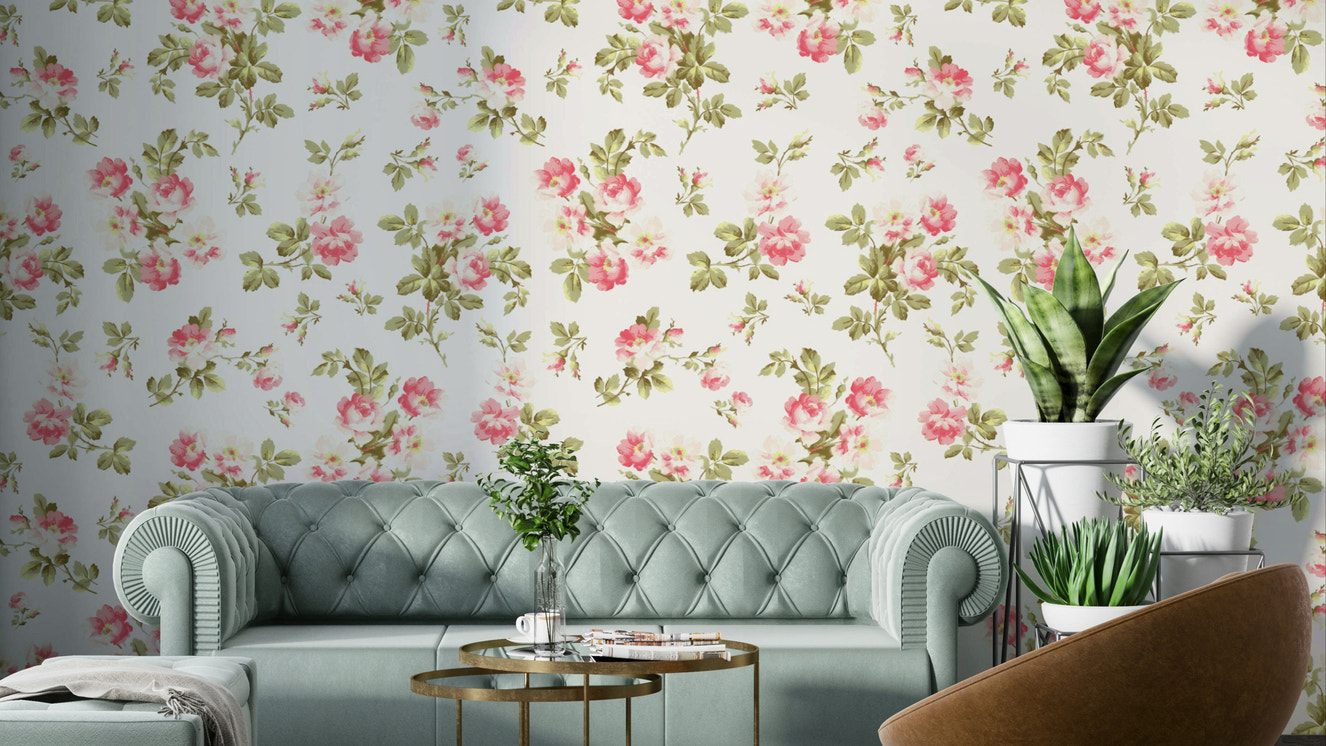 Romantic rose garden wallpaper for walls

