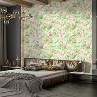 Soft pastel rose mural for serene interiors

