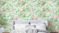 Soft pink rose watercolor wall mural

