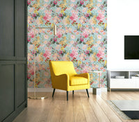 Soft floral mural for bedroom walls

