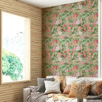 Pastel floral wallpaper bringing a serene, dreamy vibe to your space.

