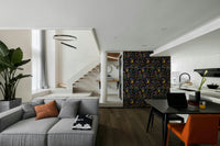 Close-up of Enchanted Garden wall mural with soft flowers and greenery.

