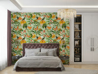 Beautiful bird and floral wallpaper bringing nature into your home

