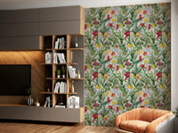 Vibrant Garden Bloom wallpaper with bold, colorful floral designs

