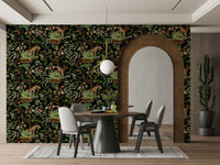 Whispers of the Wild wallpaper featuring intricate animal and foliage designs.


