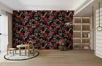 Midnight Bloom 2 Wallpaper with dark blooms and rich foliage.

