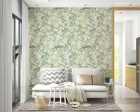 Relaxing wall mural with a dreamy botanical design.

