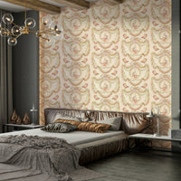 Romantic wall mural with classic vines and soft floral details.

