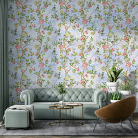 Soft botanical wallpaper with delicate watercolor flowers.

