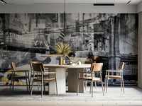 Wall mural featuring New York street art graphics

