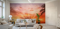 Serene Bonita Beach mural with golden hour colors

