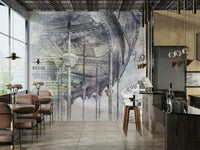 Paris Collage Wall Mural with Eiffel Tower and carousel

