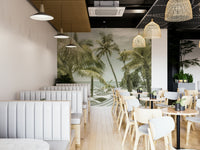 Florida mural wallpaper in soft vintage tones

