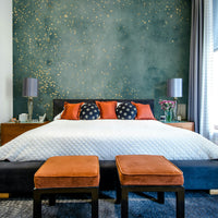 Galactic Dust - Sea Blue Wall Mural with swirling cosmic design.

