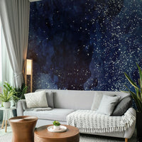Cobalt Galaxy mural wallpaper creating a serene cosmic effect.

