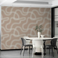 Minimalist mural wallpaper inspired by zen gardens

