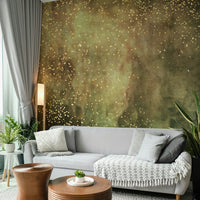 Celestial Olive Galaxy mural wallpaper for peaceful interiors.

