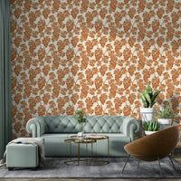 Neutral grapevine design wallpaper for kitchens and dining.

