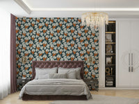 Beautiful grapevine design in Mediterranean blue wallpaper.

