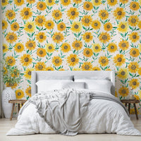 Cheerful sunflower mural with a fresh, cottagecore feel.

