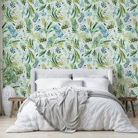 Nature-inspired wallpaper perfect for kitchens and garden rooms.


