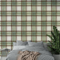 Vertical watercolor stripes with a soft, geometric pattern.

