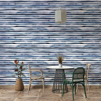 Minimalist geometric stripe design in light blue watercolor.

