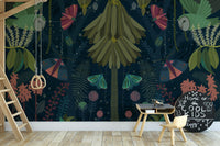 Serene Enchanted Night Garden wall mural for calming interiors.

