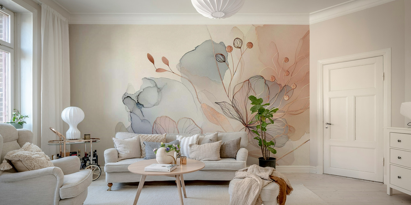 Blush Botanical Dream Wall Mural