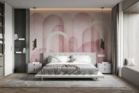 Blush Pink Archways wallpaper for modern, serene spaces

