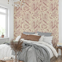 Peel-and-stick Vintage Rose wallpaper for effortless decor

