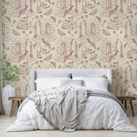 Classic Vintage Rose wallpaper for living room walls

