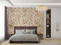 Dark academia wallpaper with amber background toile

