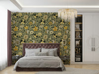 Hidden garden mural wallpaper with fluttering wings

