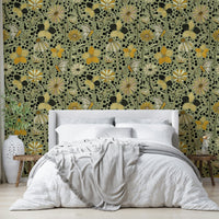 Dreamy garden wallpaper for bedroom decor

